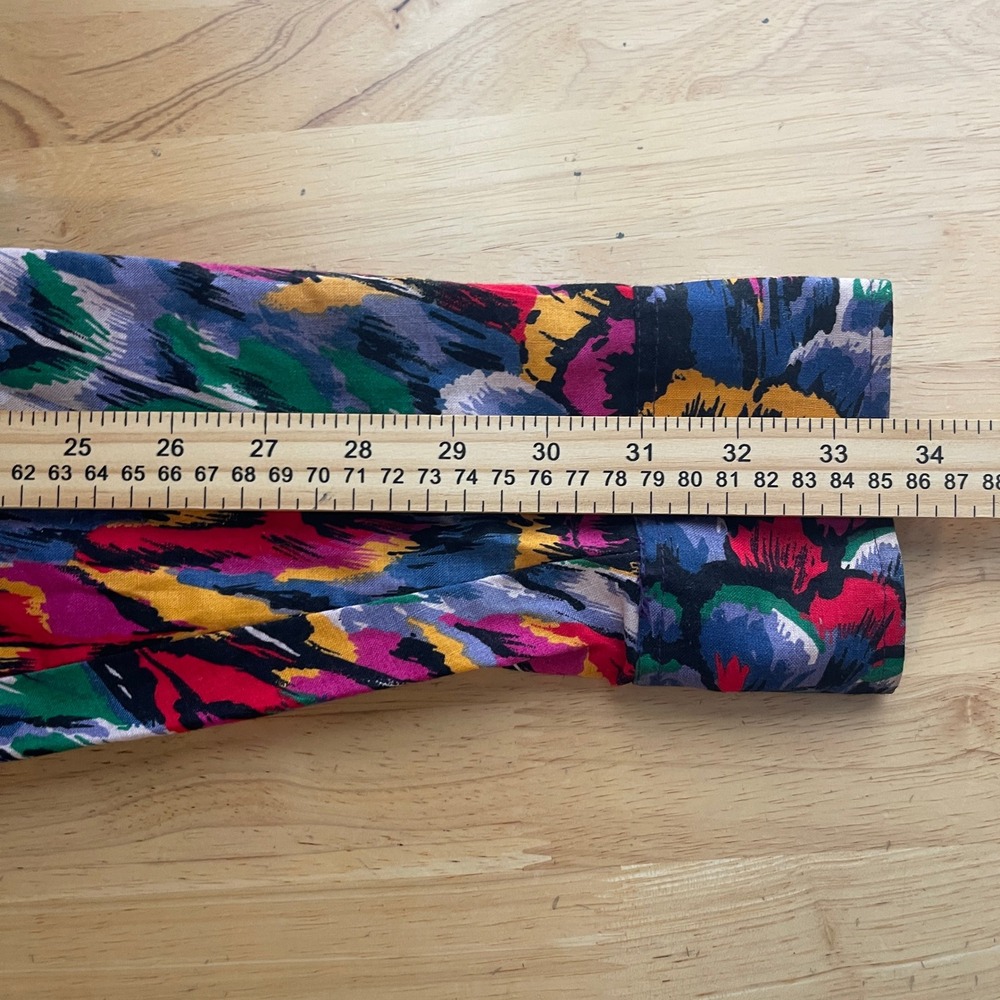 VTG Wrangler Mens M 16.5-35 Cotton Western Cowboy Button Up Floral Feather - Picture 8 of 9